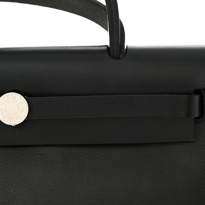 Hermes Toile H Berline Vache Hunter Herbag Zip PM 31 Black Ecru 12 of 16