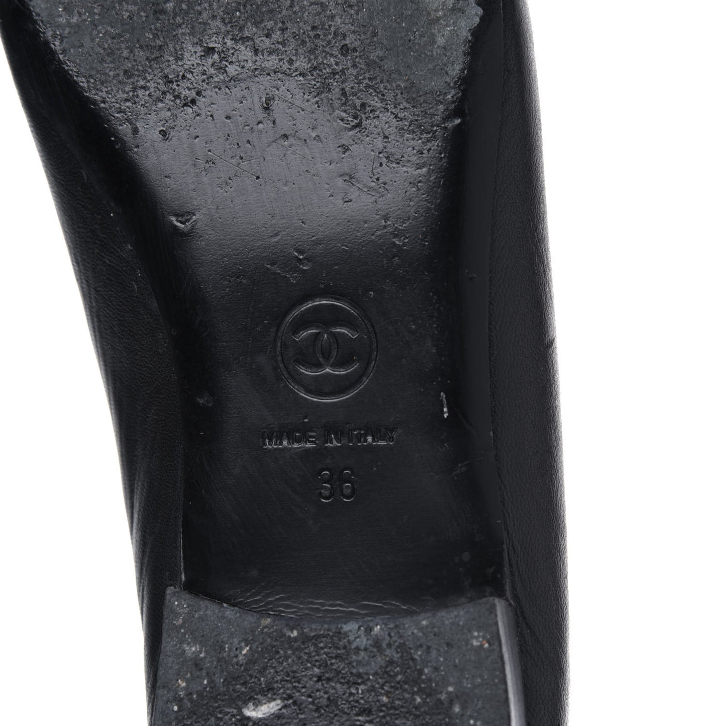 Lambskin Cap Toe CC Ballerina Flats 36 Black