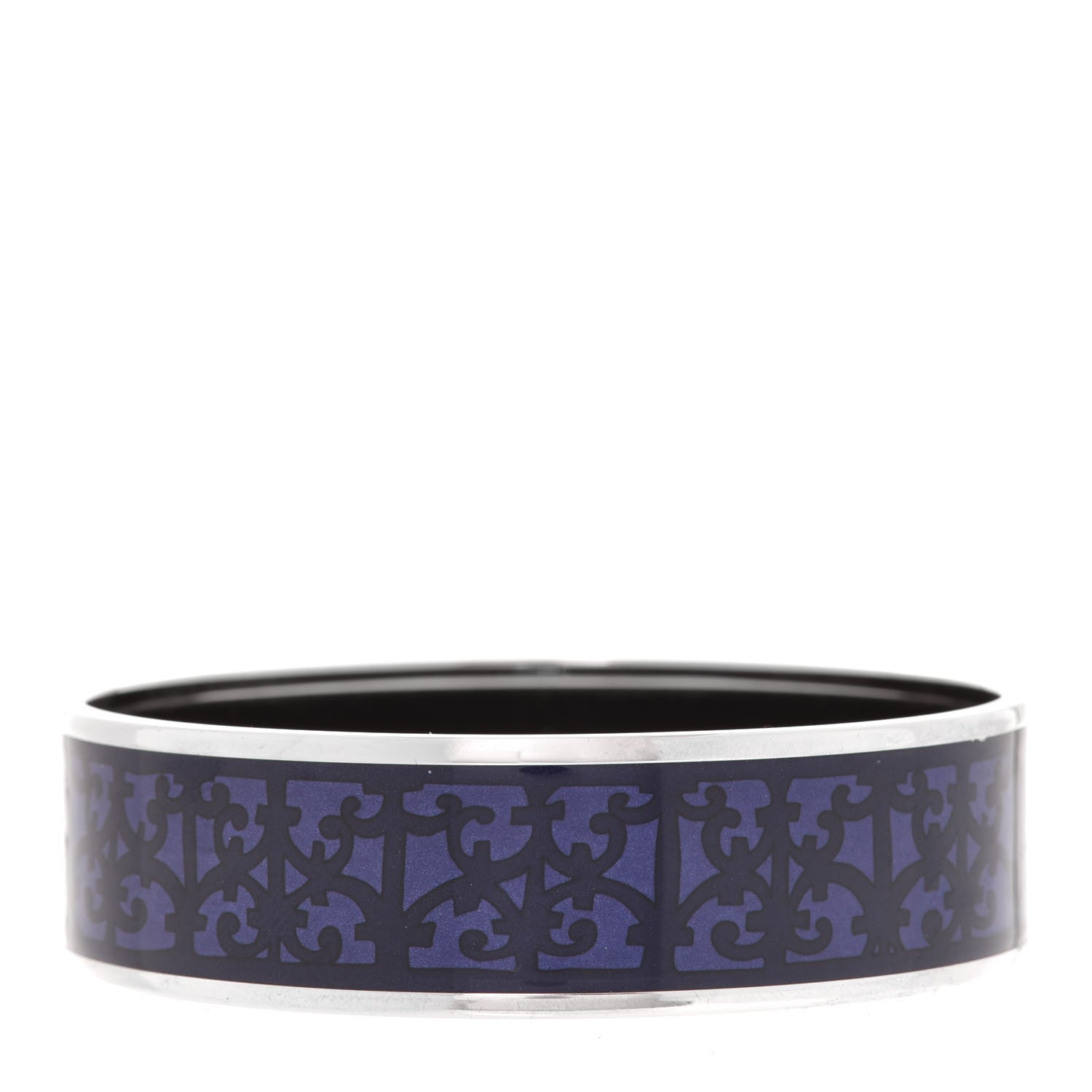 Hermes Enamel Printed Wide Balcons du Guadalquivir Bracelet 65 Blue 3 of 6