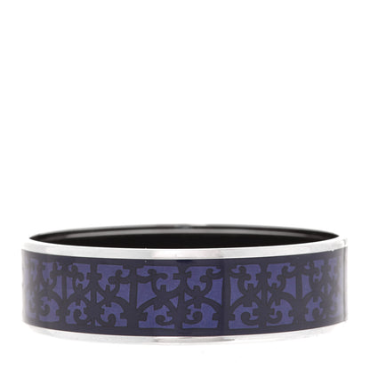 Hermes Enamel Printed Wide Balcons du Guadalquivir Bracelet 65 Blue 3 of 6
