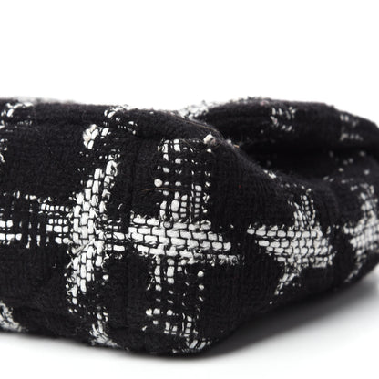 Chanel Tweed Quilted Large Chanel 19 Flap Black White 7 of 10