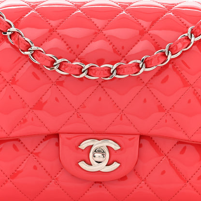 Chanel Patent Quilted Medium Double Flap Dark Pink 8 of 12