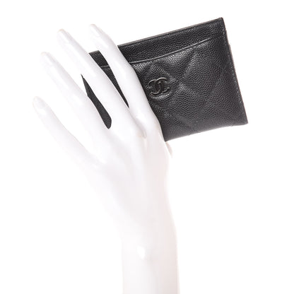 Chanel Metallic Caviar Quilted Card Holder Black 2 of 11