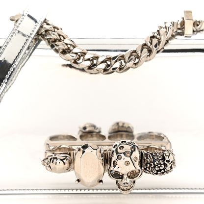 Alexander McQueen Metallic Lambskin Quilted Knuckle Shoulder Bag Silver 7 of 10
