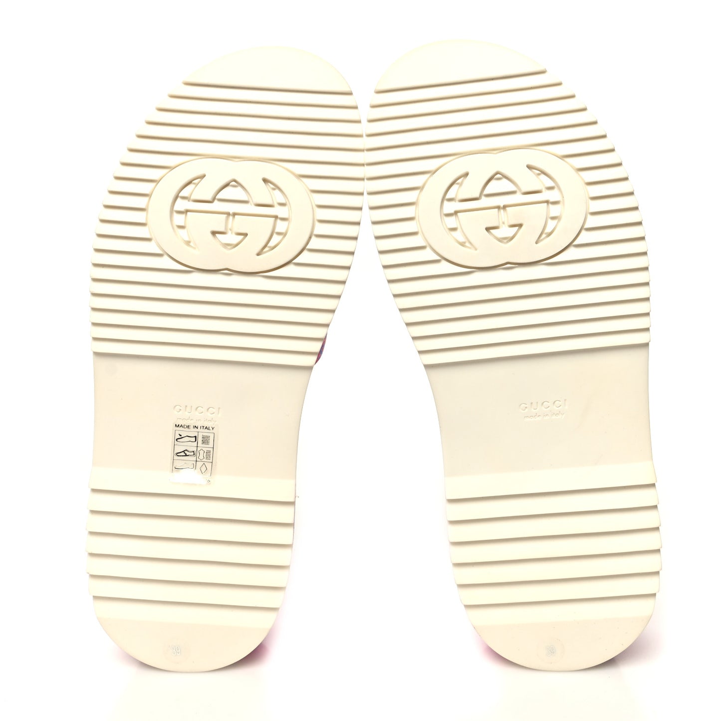 GG Supreme Joy Monogram Angelina Platform Slide Sandals 39 Fuxia Blue