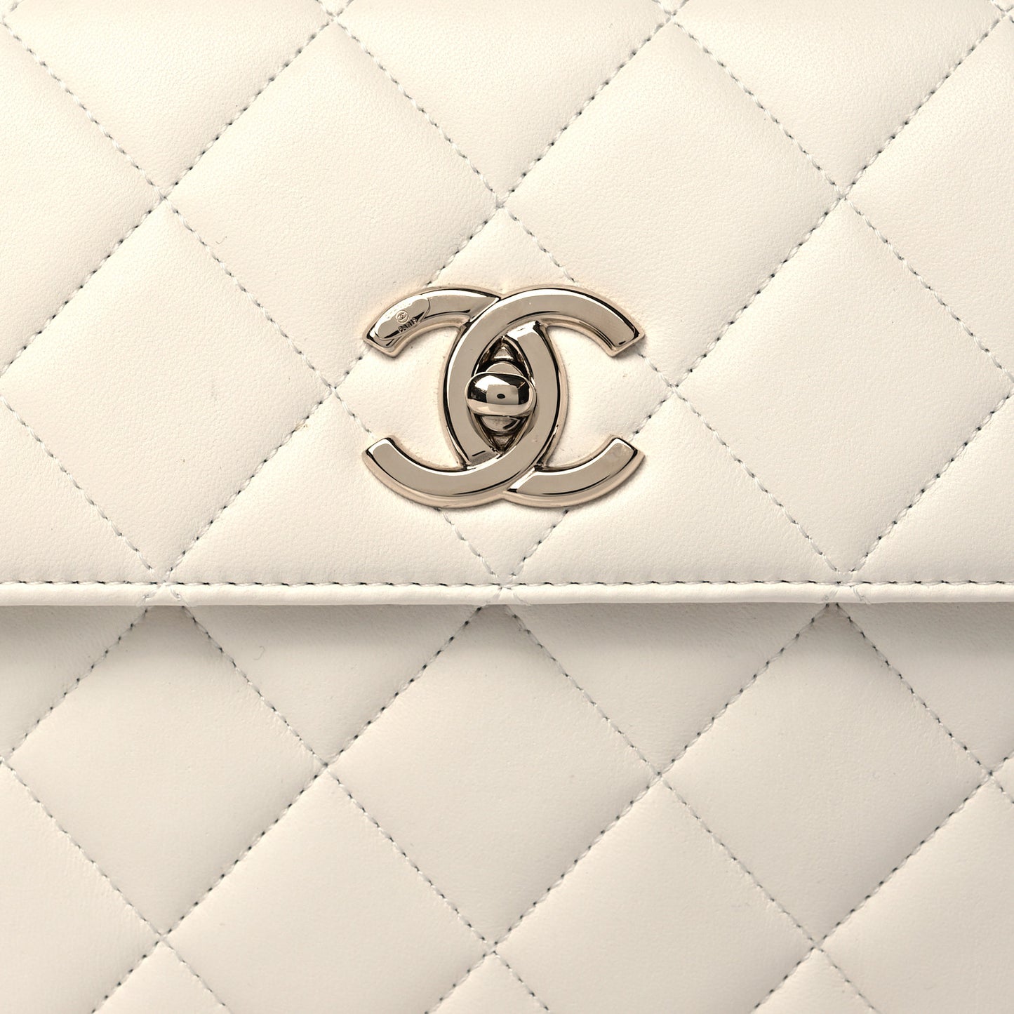 Lambskin Quilted Small Trendy CC Dual Handle Flap Bag White