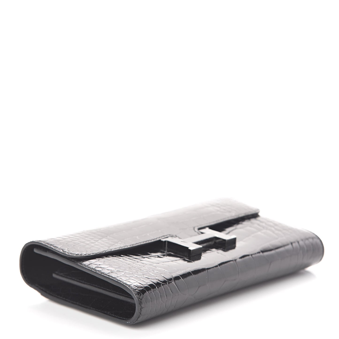 Shiny Alligator Constance Wallet Black