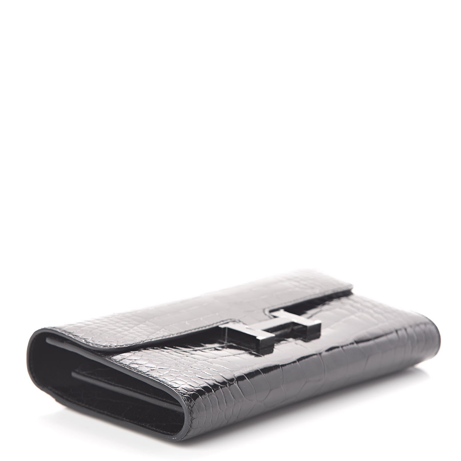 Hermes Shiny Alligator Constance Wallet Black 4 of 14