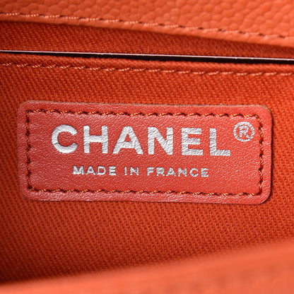 Chanel Caviar Stitched Small Boy Flap Dark Orange 6 of 9