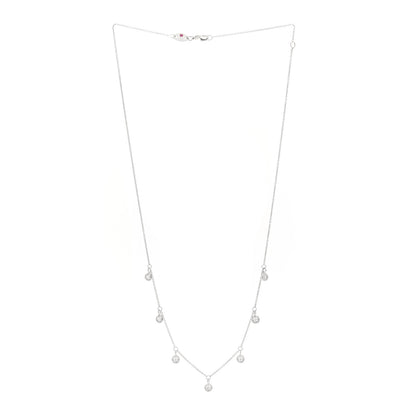 Roberto Coin 18K White Gold Diamond 7 Station Dangle Necklace 3 of 4