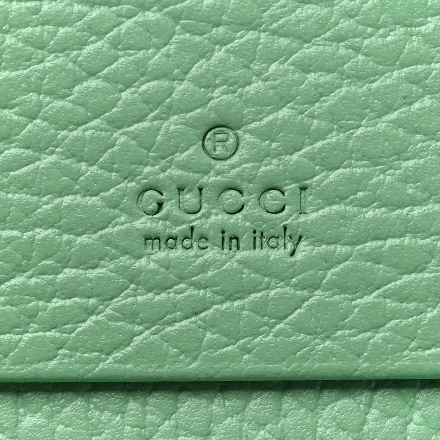 Gucci Dollar Calfskin Enamel Monochrome GG Marmont Card Case Green 6 of 9