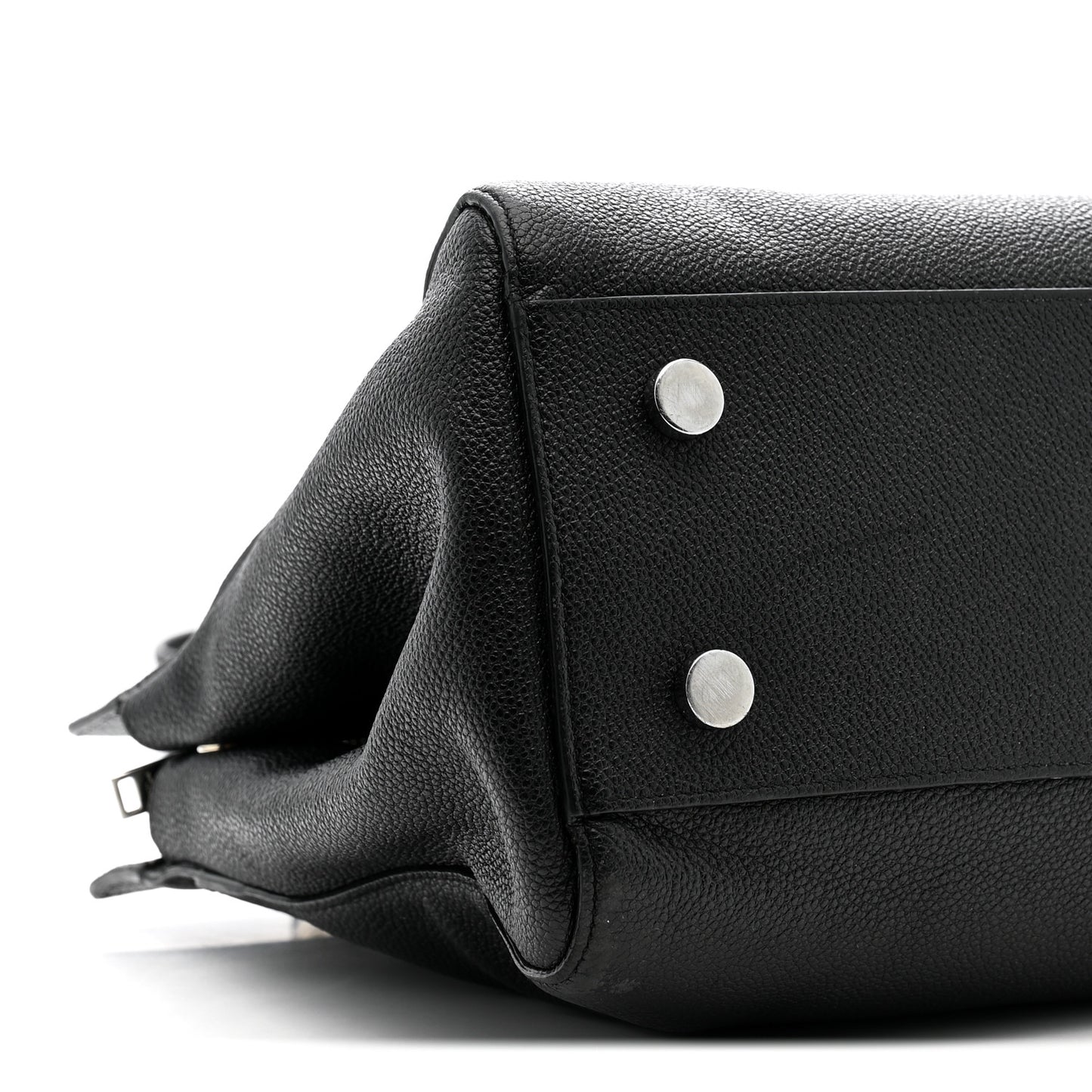 Grained Calfskin Medium Cabas Rive Gauche Black