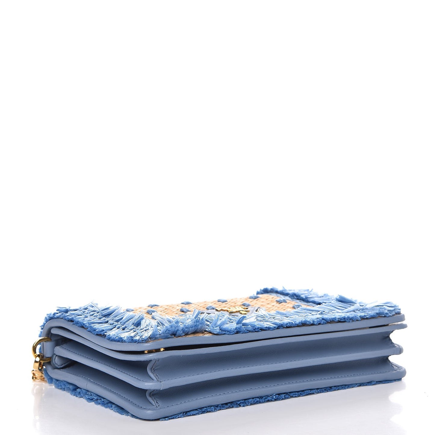Straw Embroidered Small Shoulder Bag Naturale Astrale
