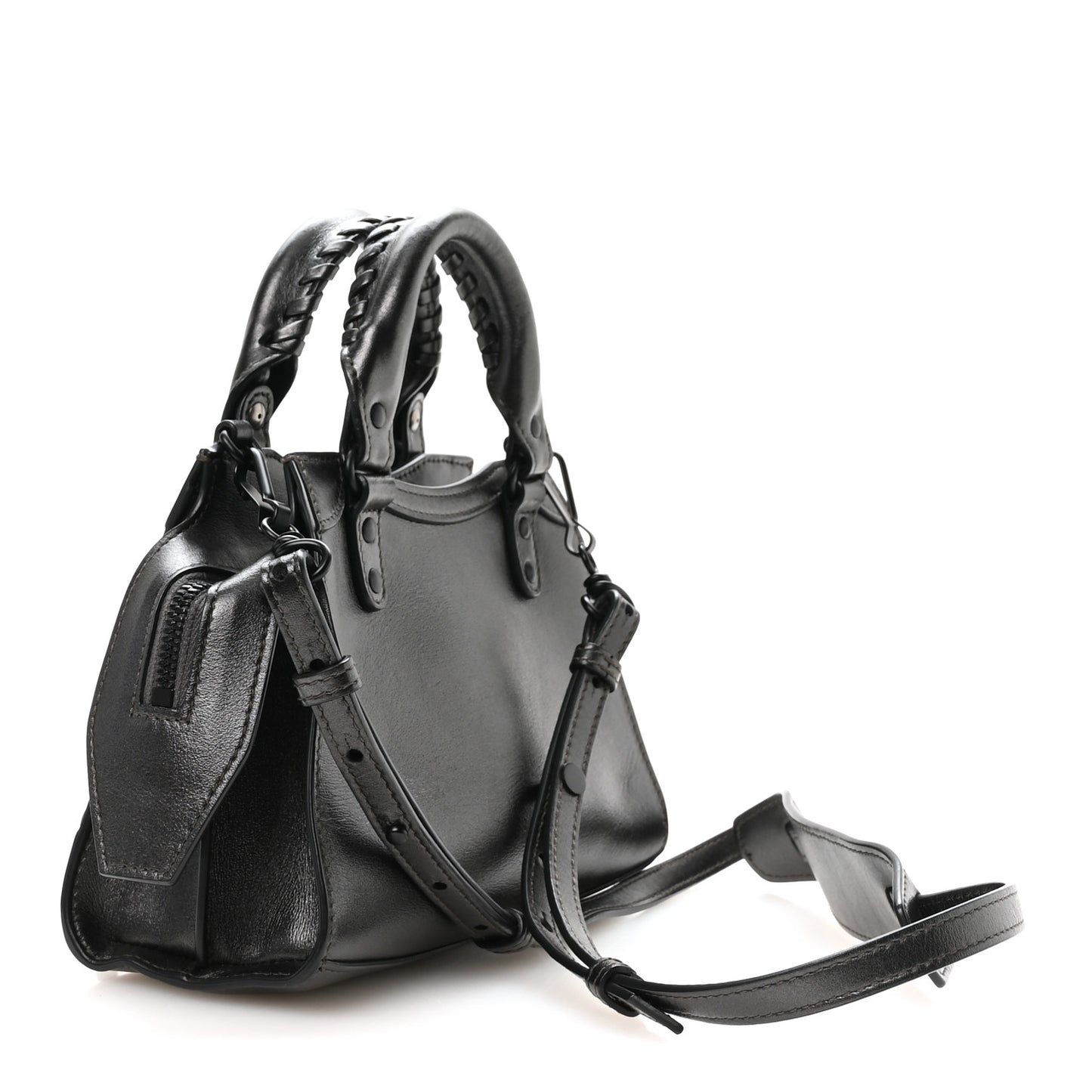 Smooth Calfskin Neo Classic Black Hardware Mini City Gunmetal