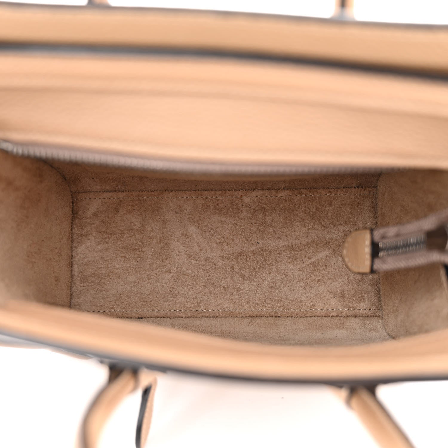 Celine Drummed Calfskin Nano Luggage Dune 5 of 11