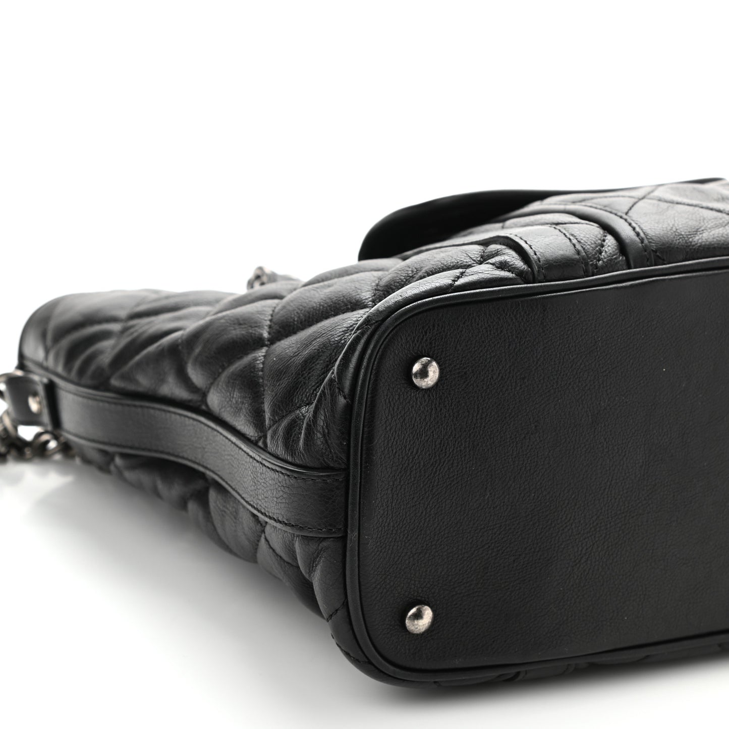 Calfskin Quilted Small Casual Riviera Tote Black