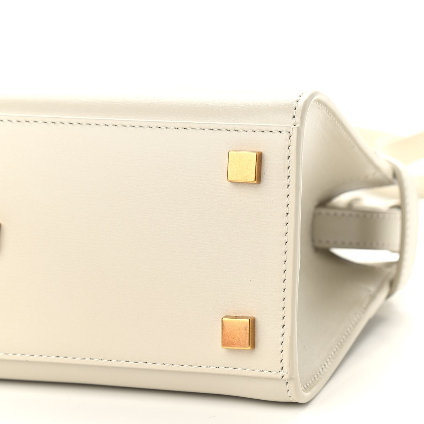 Smooth Calfskin Nano Manhattan Shopper Tote Crema Soft