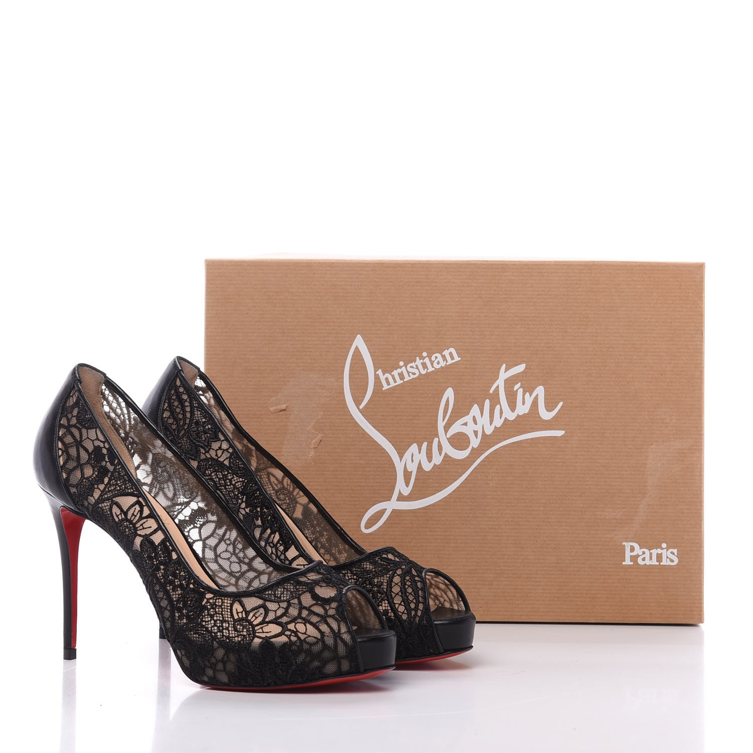 Christian Louboutin Nappa Rete Very Lace 100 Pumps 36.5 Black 11 of 11