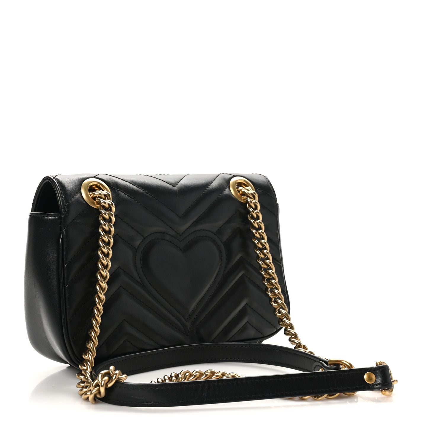 Calfskin Matelasse Mini GG Marmont Shoulder Bag Black