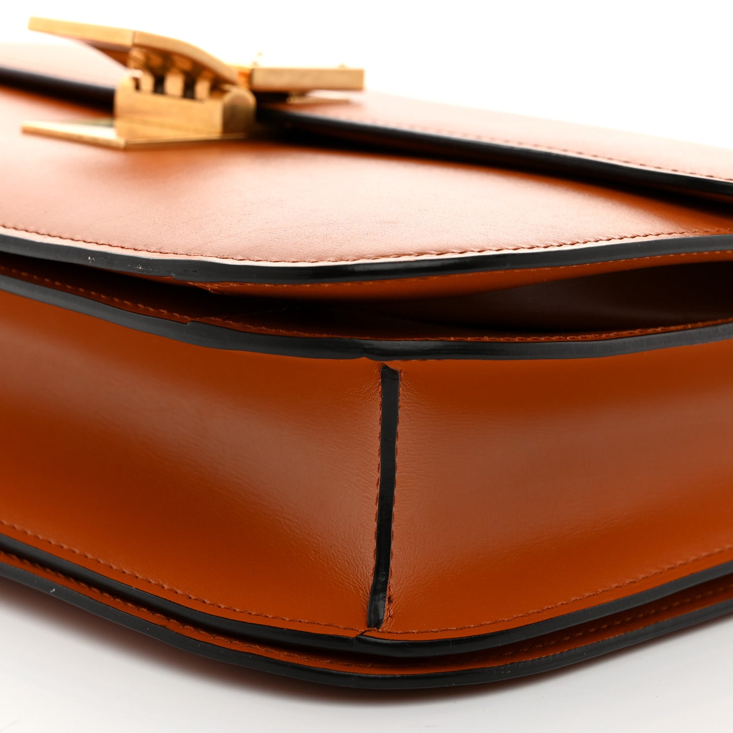 Box Calfskin Medium Classic Box Flap Bag Tawny