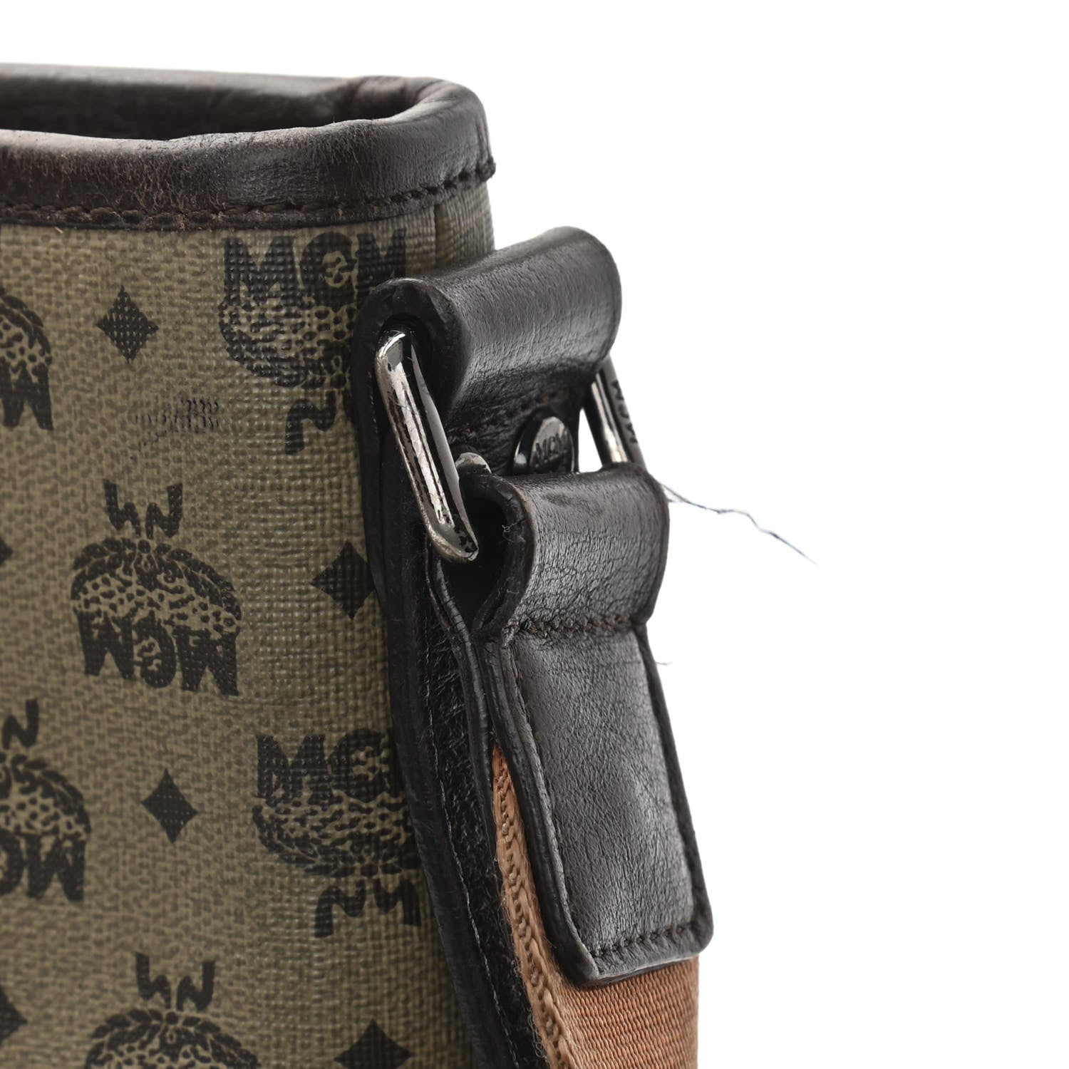 MCM Coated Canvas Messenger Bag Beige 14 of 16