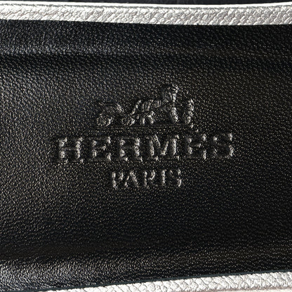 Hermes Metallic Epsom Oran Sandals 35.5 Argent 8 of 9