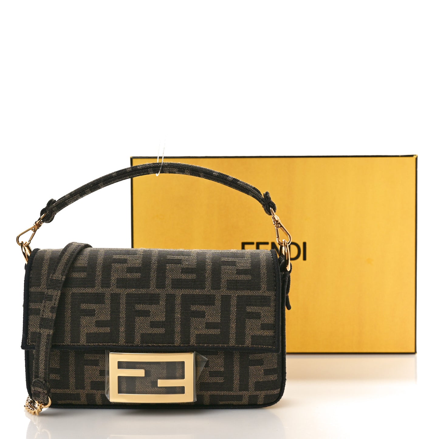 Fabric Jacquard FF 1974 Mini Baguette Tobacco Moro Black