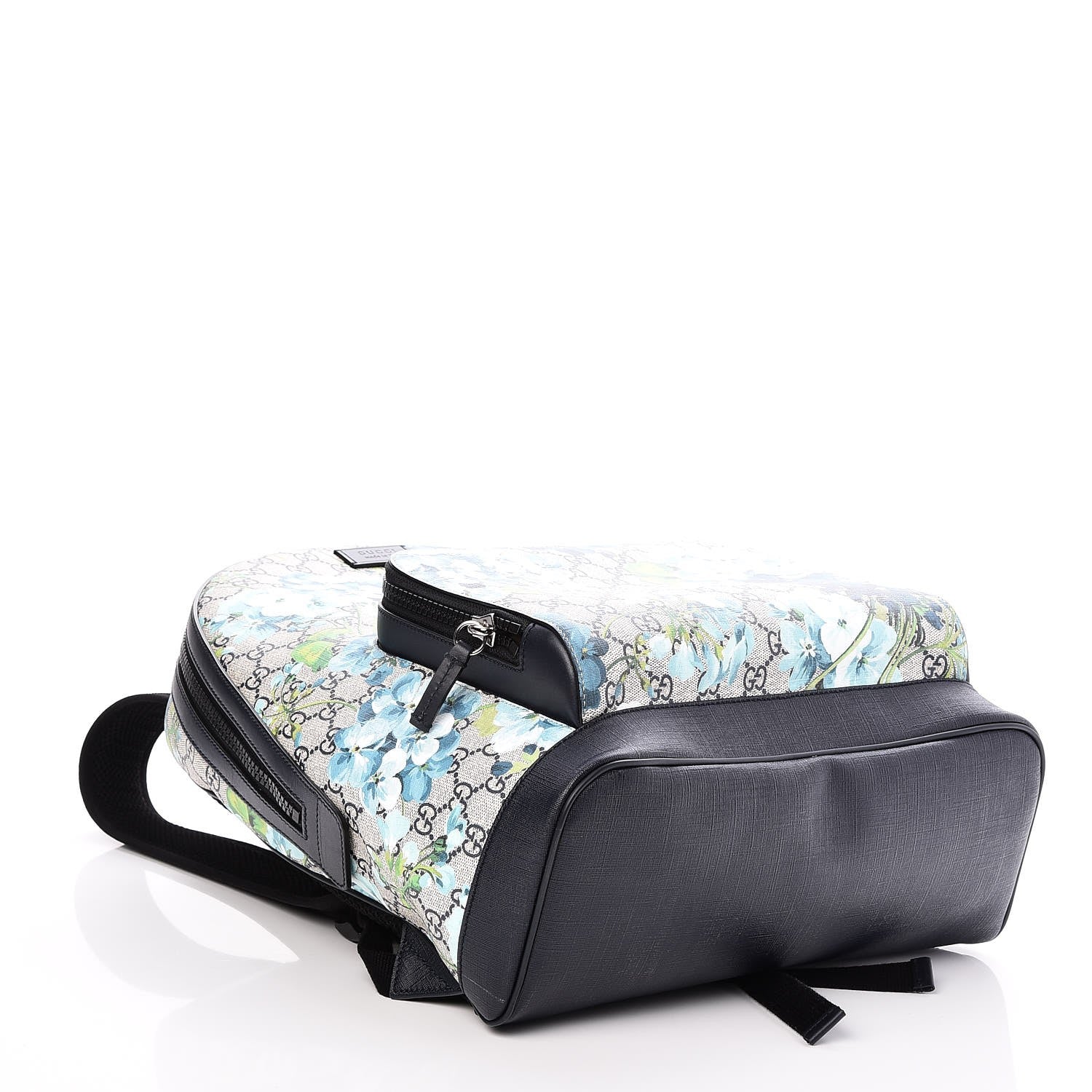 Gucci GG Supreme Monogram Blooms Medium Day Backpack Beige Blue Navy 4 of 7