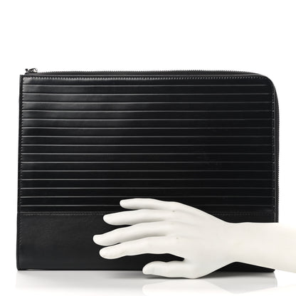 Christian Dior HOMME Calfskin Ribbed Document Holder Black 2 of 11