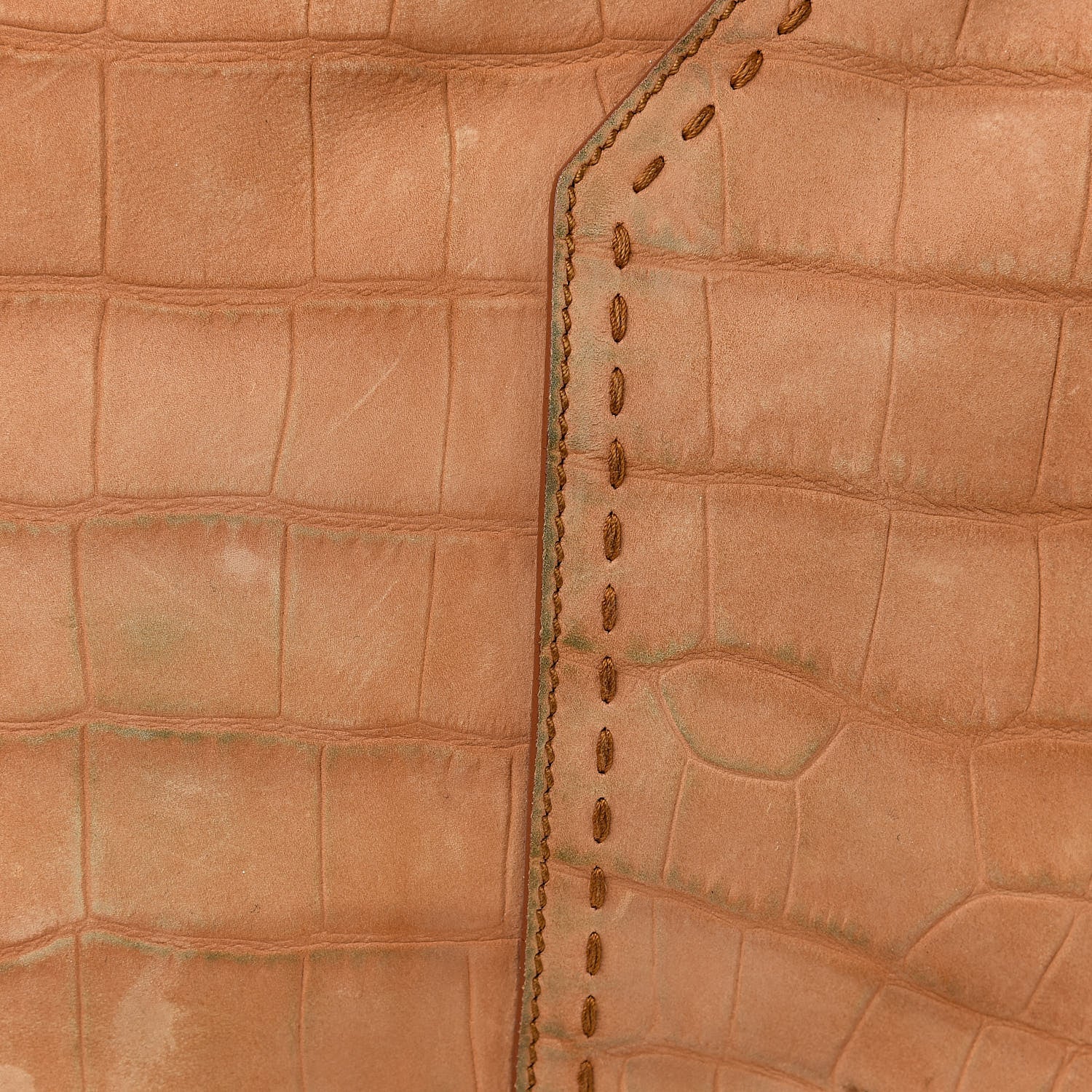 Saint Laurent Nubuck Crocodile Embossed Oversized Muse Brown 13 of 18
