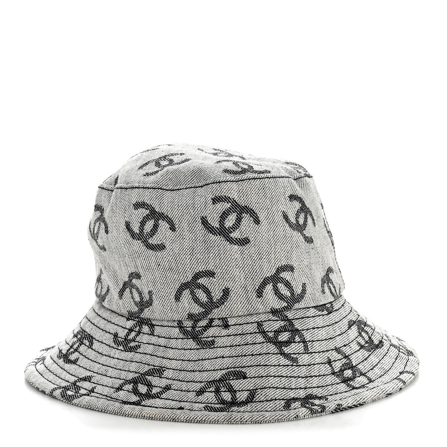 Denim CC Bucket Hat S White Black