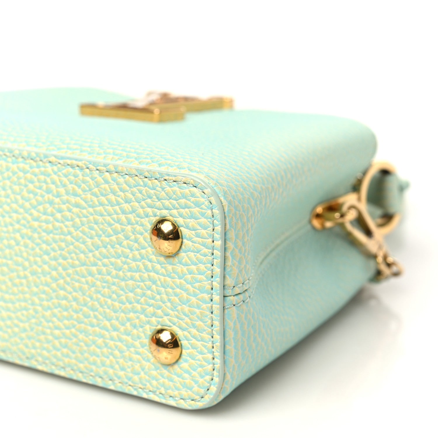 Louis Vuitton Taurillon Summer Stardust Mini Capucines  Vert D'eau 9 of 10