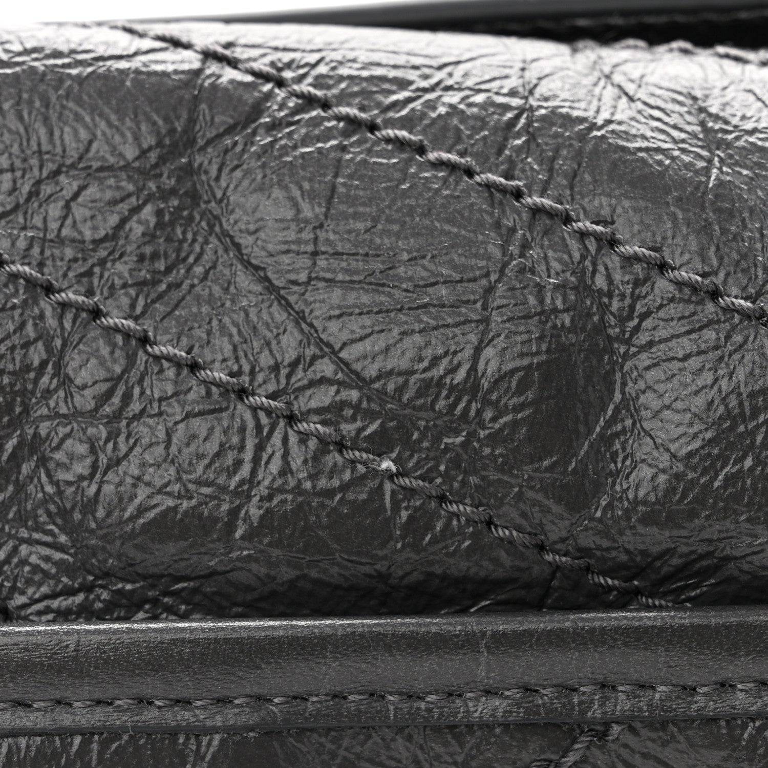 Saint Laurent Crinkled Calfskin Matelasse Monogram Baby Niki Chain Satchel Storm 11 of 11