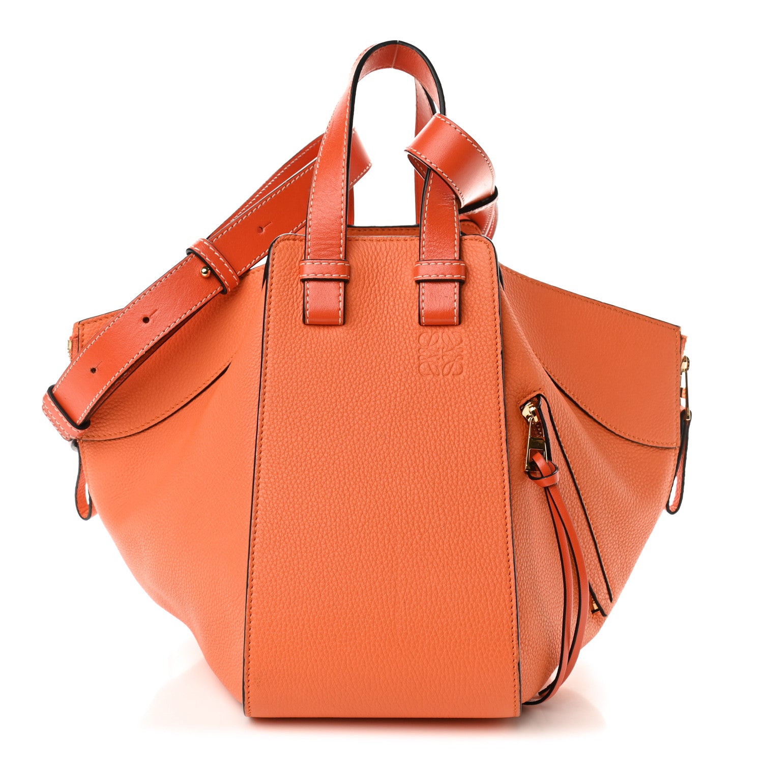 Loewe Grained Calfskin Small Hammock Shoulder Bag Apricot Orange 1 of 12
