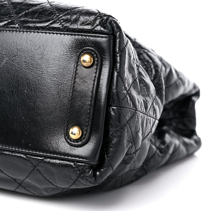 Chanel Glazed Calfskin Stingray Large Bindi CC Tote Black 9 of 14