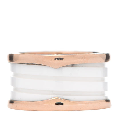 Bulgari 18K Rose Gold White Ceramic B.Zero1 Four-Band Ring 56 7.5 3 of 5