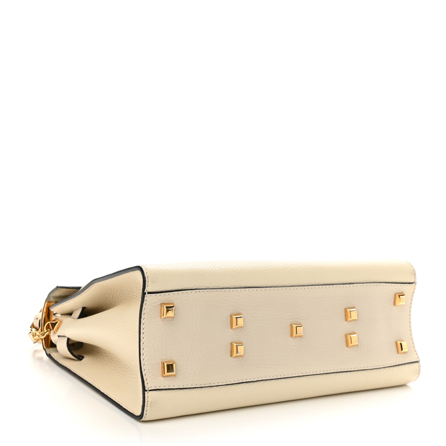 Grained Calfskin Medium My Rockstud Frame Bag Light Ivory