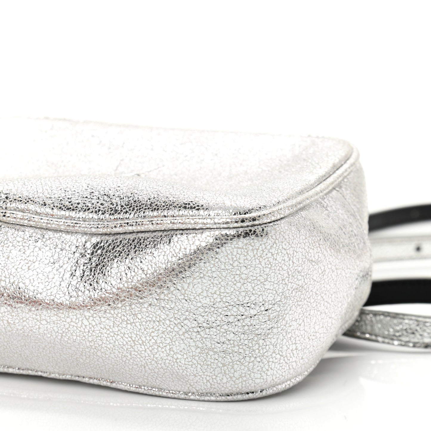 Metallic Lambskin Monogram Lou Belt Bag Argento