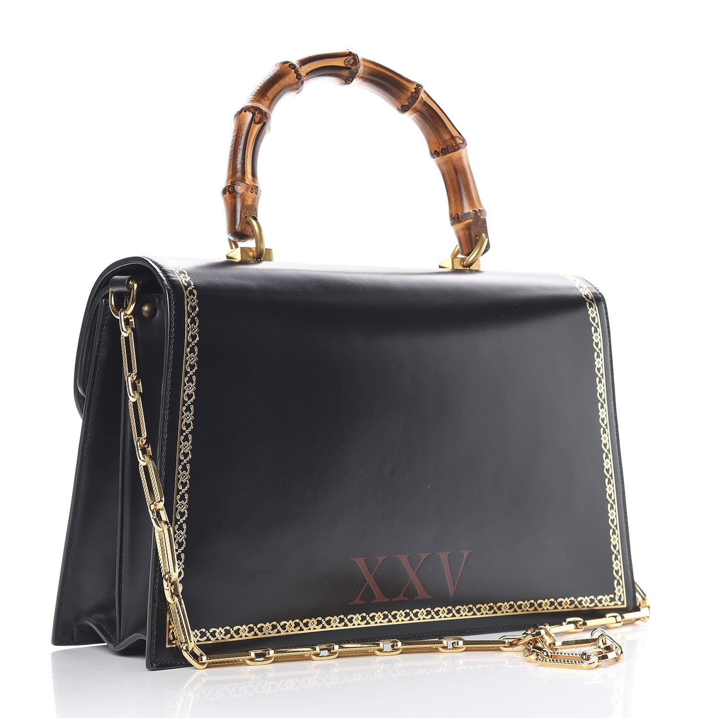 Smooth Calfskin Medium Ottilia Top Handle Bag Black