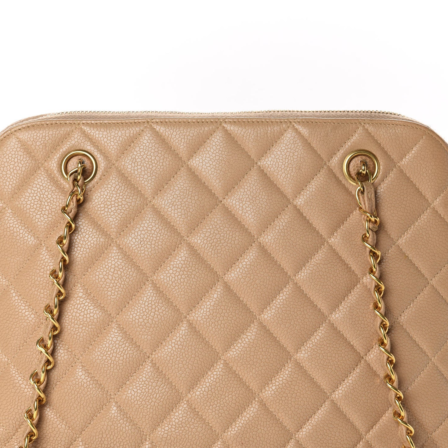 Caviar Quilted CC Tote Beige
