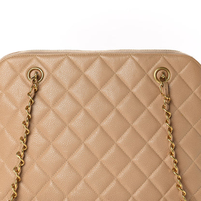 Chanel Caviar Quilted CC Tote Beige 12 of 12