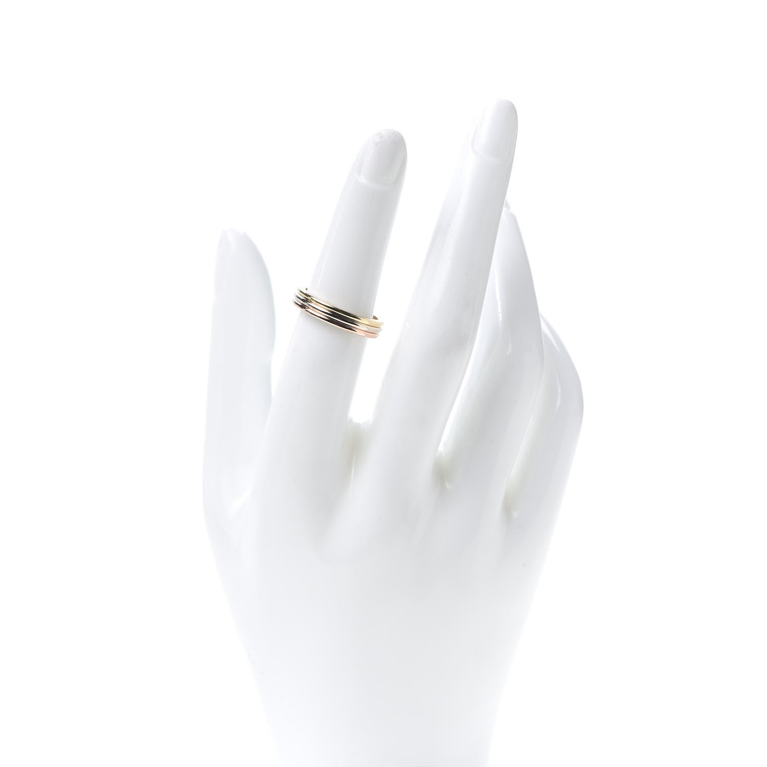 Cartier 18K Pink White Yellow Gold 4mm Trinity Wedding Band Ring 52 6 2 of 4
