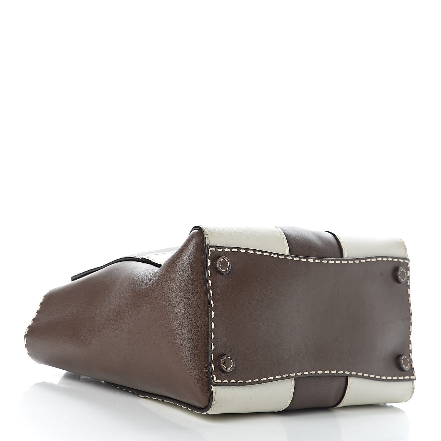 Prada City Calf Small Stitched Twin Pocket Tote Cacao White 4 of 16