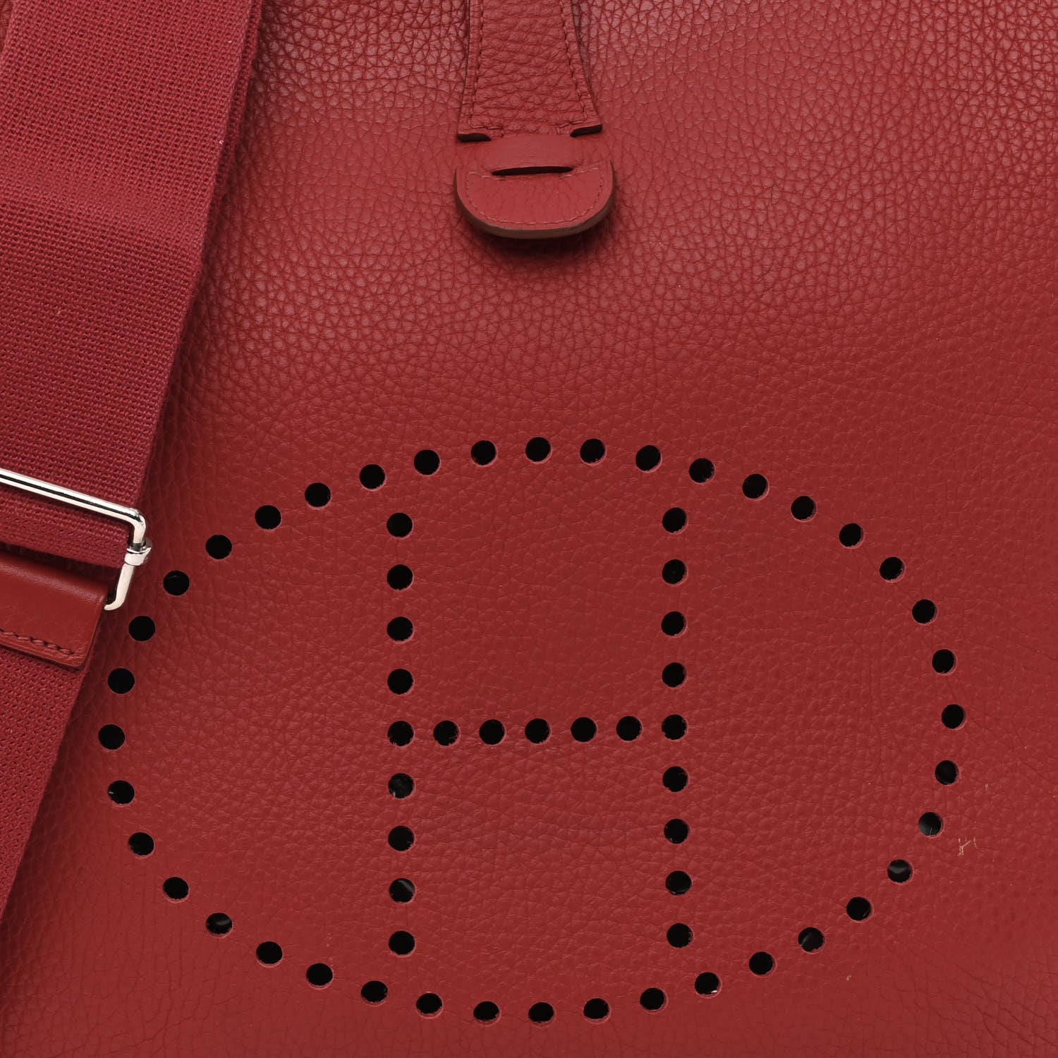 Hermes Taurillon Clemence Evelyne III PM Rouge Garance 10 of 13