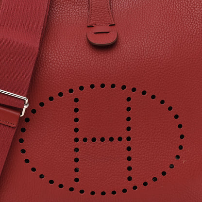 Hermes Taurillon Clemence Evelyne III PM Rouge Garance 10 of 13