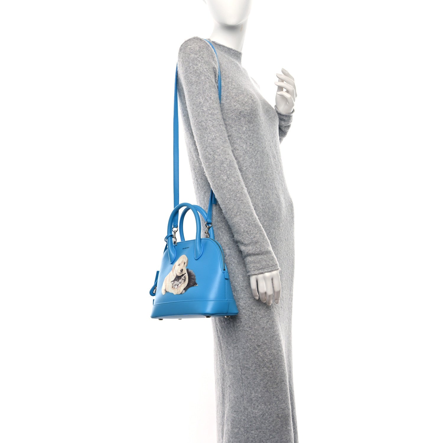 Balenciaga Soft Calfskin Puppy And Kitten S Ville Top Handle Bag Bleu Turquoise 2 of 10