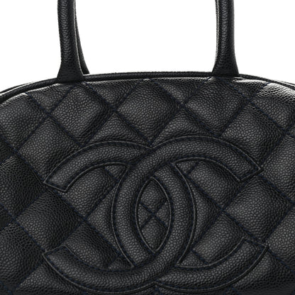 Chanel Caviar Quilted Bowler Navy Blue 8 of 10