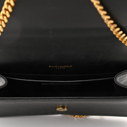 Saint Laurent Smooth Calfskin Small Classic Monogram Kate Tassel Satchel Black 4 of 9