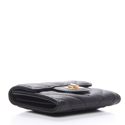Chanel Crumpled Calfskin Chevron Quilted Reissue Card Holder Black 4 of 8