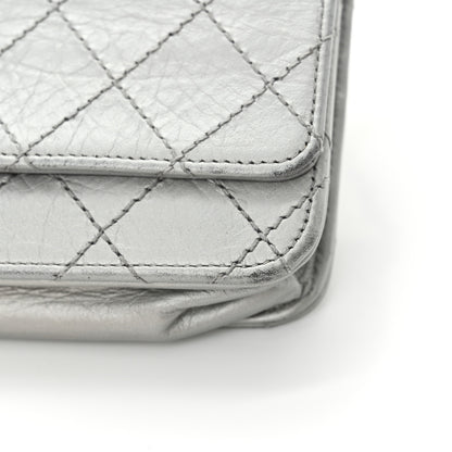 Chanel Metallic Aged Calfskin Quilted Reissue Wallet On Chain WOC Silver 14 of 15